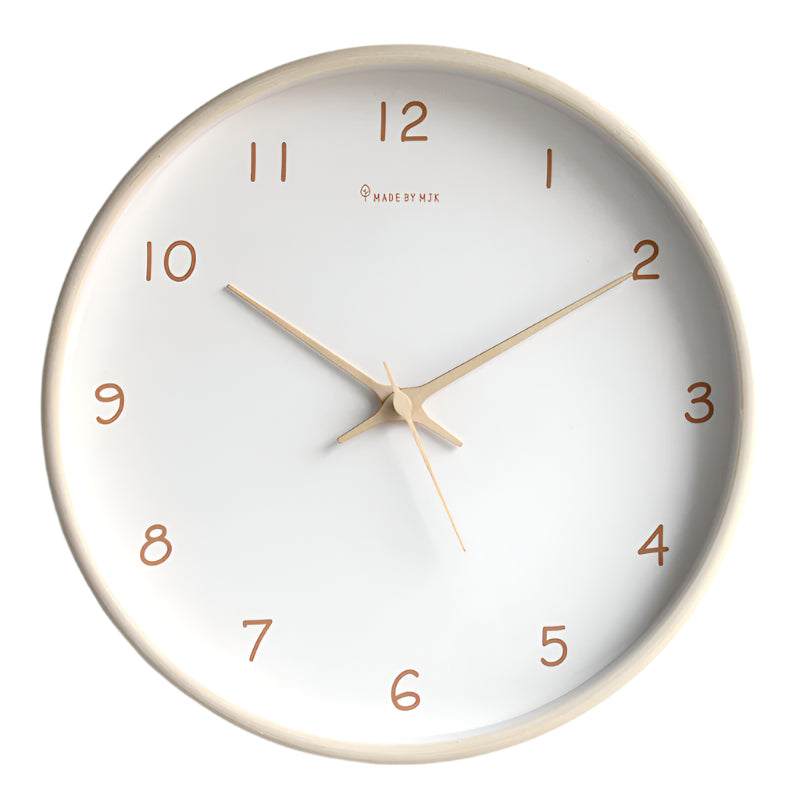 Modern Minimalist Solid Wood Wall Clock with Silent Movement – Natural Home Décor
