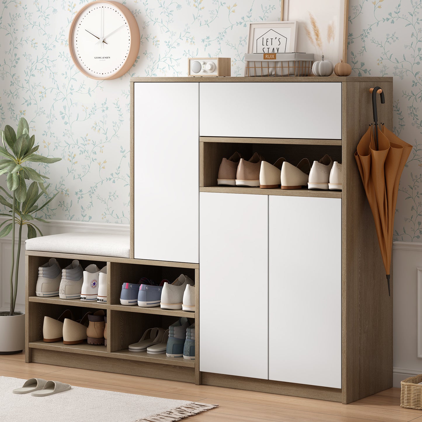 “2-in-1 shoe storage platform cabinet – multifunctional organizer for shoes and entryway essentials – Hot Deal Warehouse home furniture”