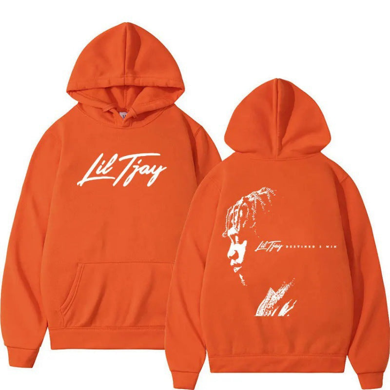 Lil Tjay graphic hoodie “Destined” design – black unisex streetwear pullover.