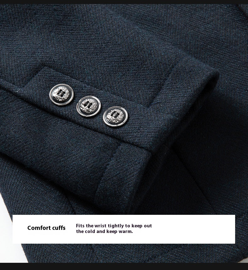 “Business stand collar woolen coat – men’s elegant, warm overcoat with a modern stand collar, perfect for professional and formal wear – Hot Deal Warehouse menswear”