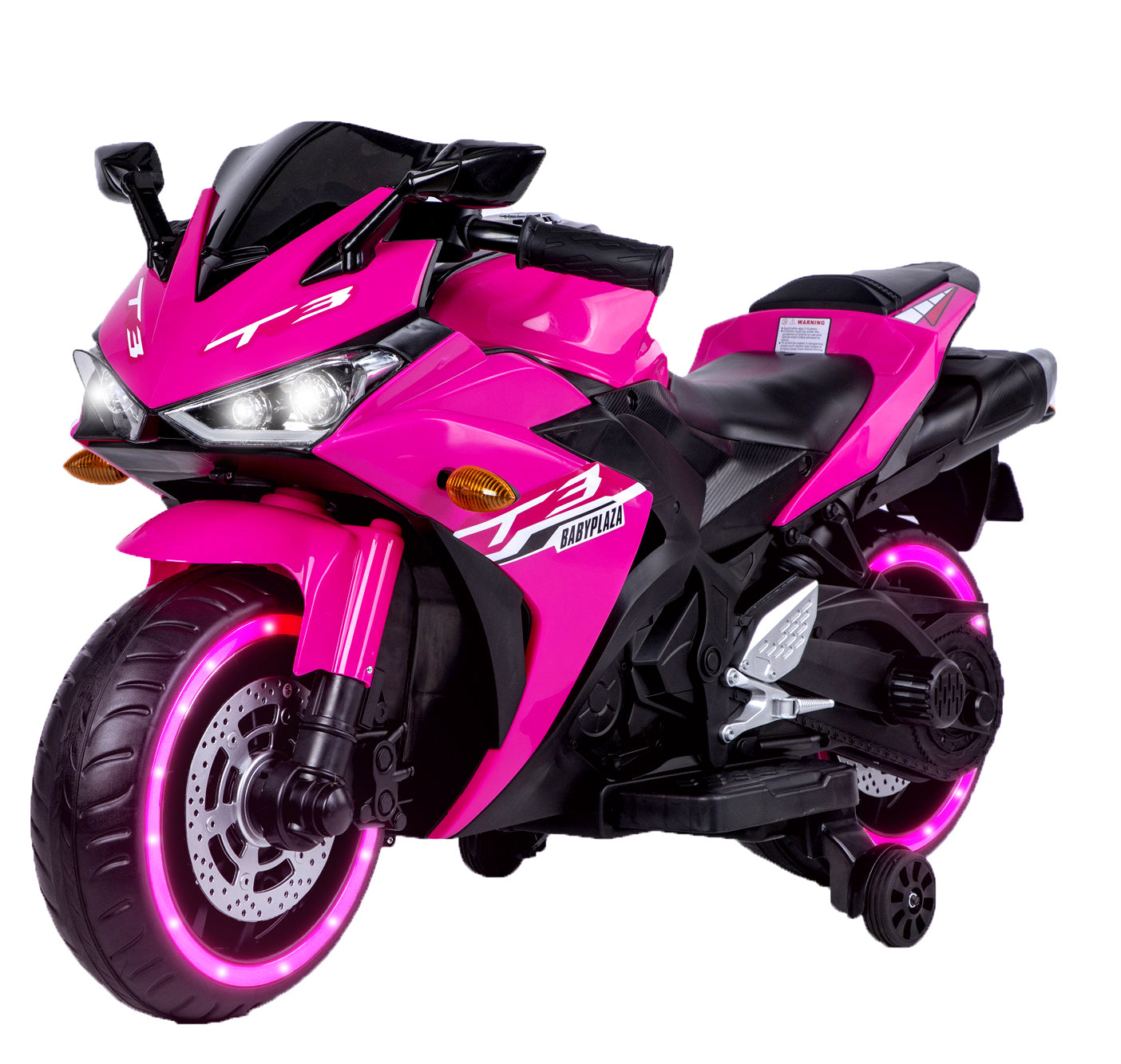 TAMCO 12V kids motorcycle ride-on toy with training wheels, designed for a fun and safe riding experience. Features realistic details, adjustable speed, and easy-to-use controls, making it perfect for young riders to enjoy outdoor adventures while learning balance and coordination.