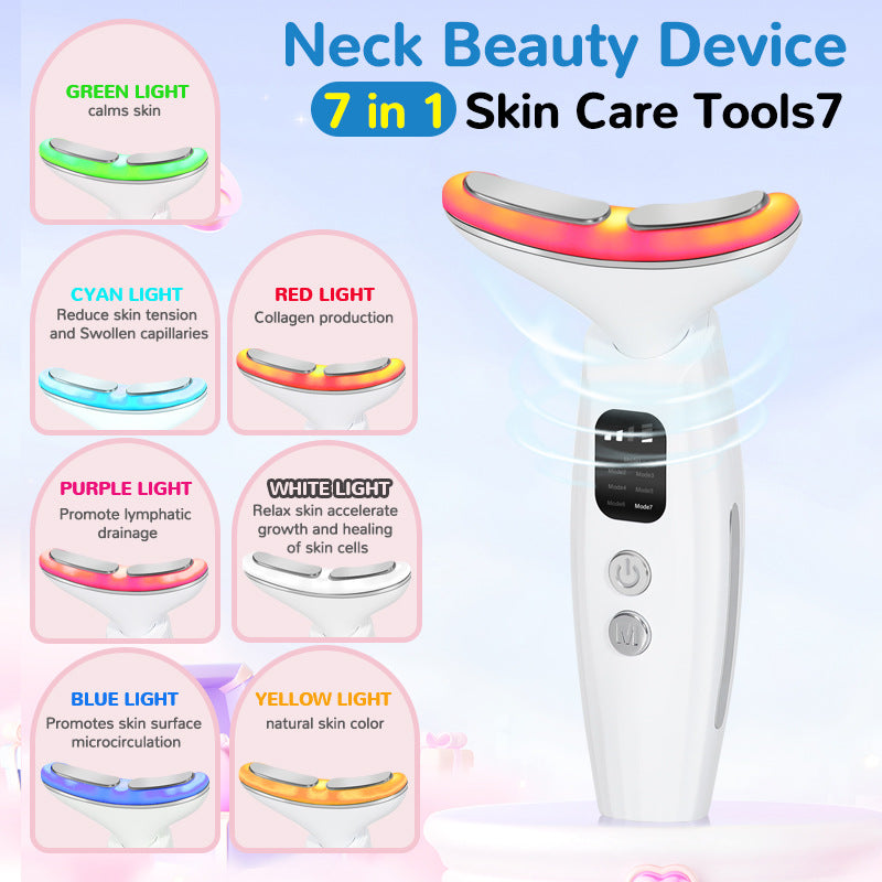 “7 color light beauty neck instrument – LED therapy device for neck care, skin tightening, and rejuvenation – Hot Deal Warehouse beauty”