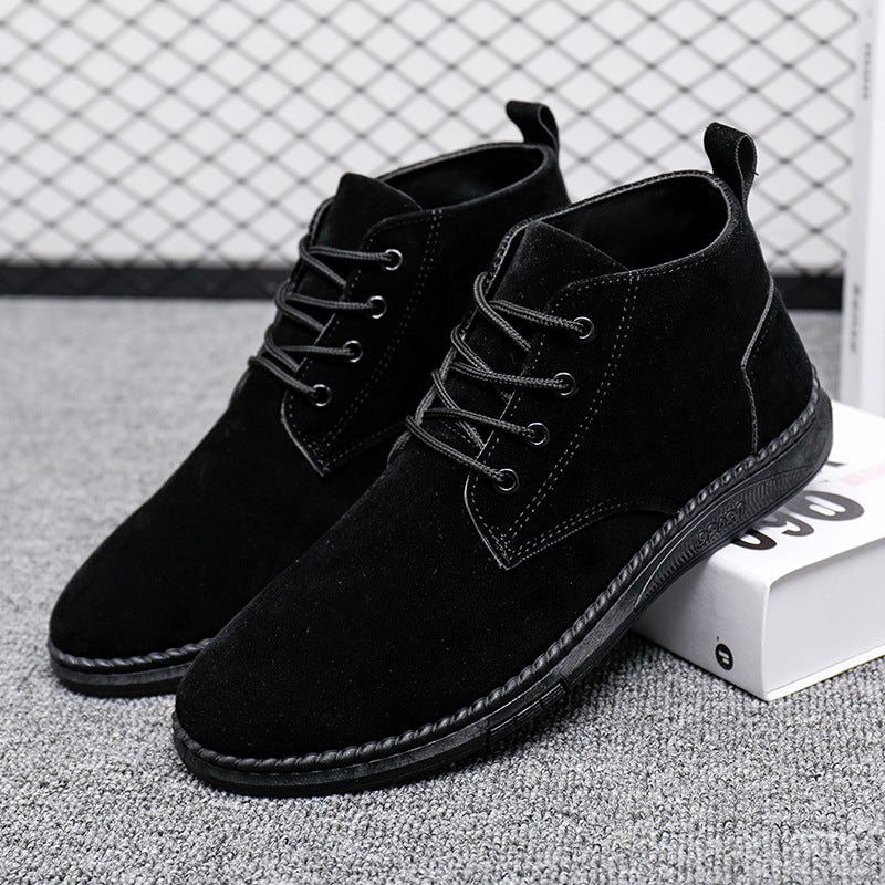 High-top British Men's Casual Leather Shoes
