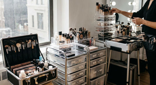 Cosmetic storage for makeup artists