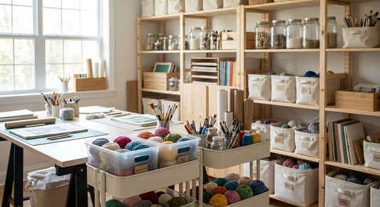 Craft and hobby storage for creative spaces