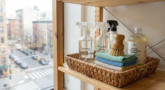 Cleaning supplies for apartment living