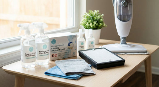 Cleaning supplies for allergy sufferers