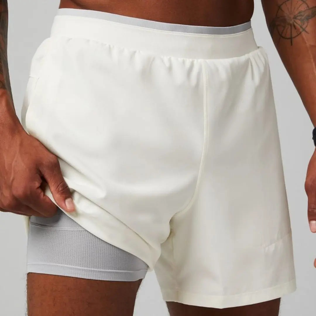 “Men’s white active shorts for gym and sports – Hot Deal Warehouse activewear”