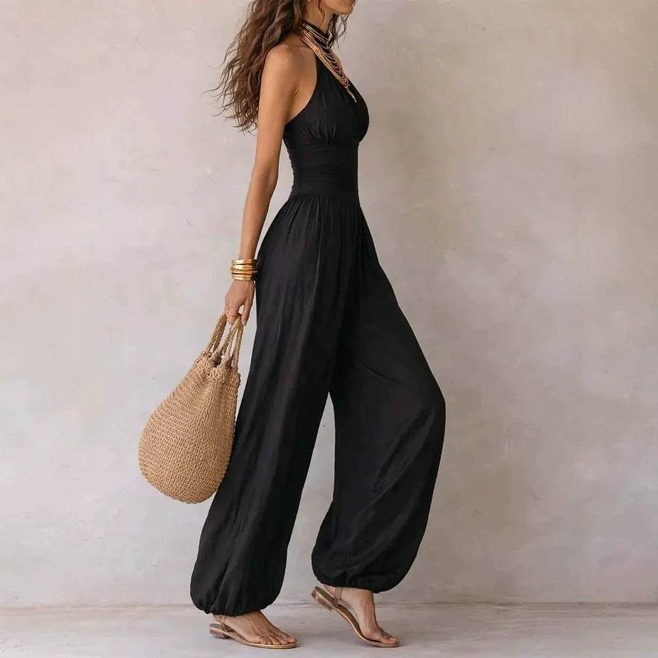 Slim-Fitting Body-Concealing Travel Halter Neck Sexy Casual Comfortable Jumpsuit Hot Deal Warehouse