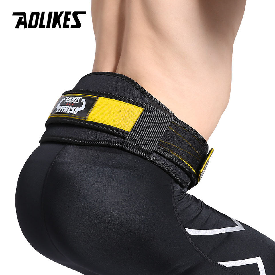 Weightlifting squat training belt made from durable, supportive material, designed to provide core stability and protect the lower back during heavy squats and lifting exercises