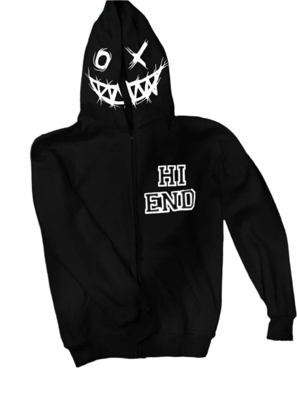 Men's zip-up hoodie with letter graphic print – bold and casual streetwear hoodie.

