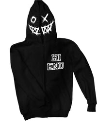 Men's zip-up hoodie with letter graphic print – bold and casual streetwear hoodie.

