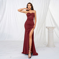 “Carina Chest-Wrapped Evening Dress – women’s elegant evening gown with a chic chest-wrapped design, perfect for formal events and special occasions – Hot Deal Warehouse fashion”


