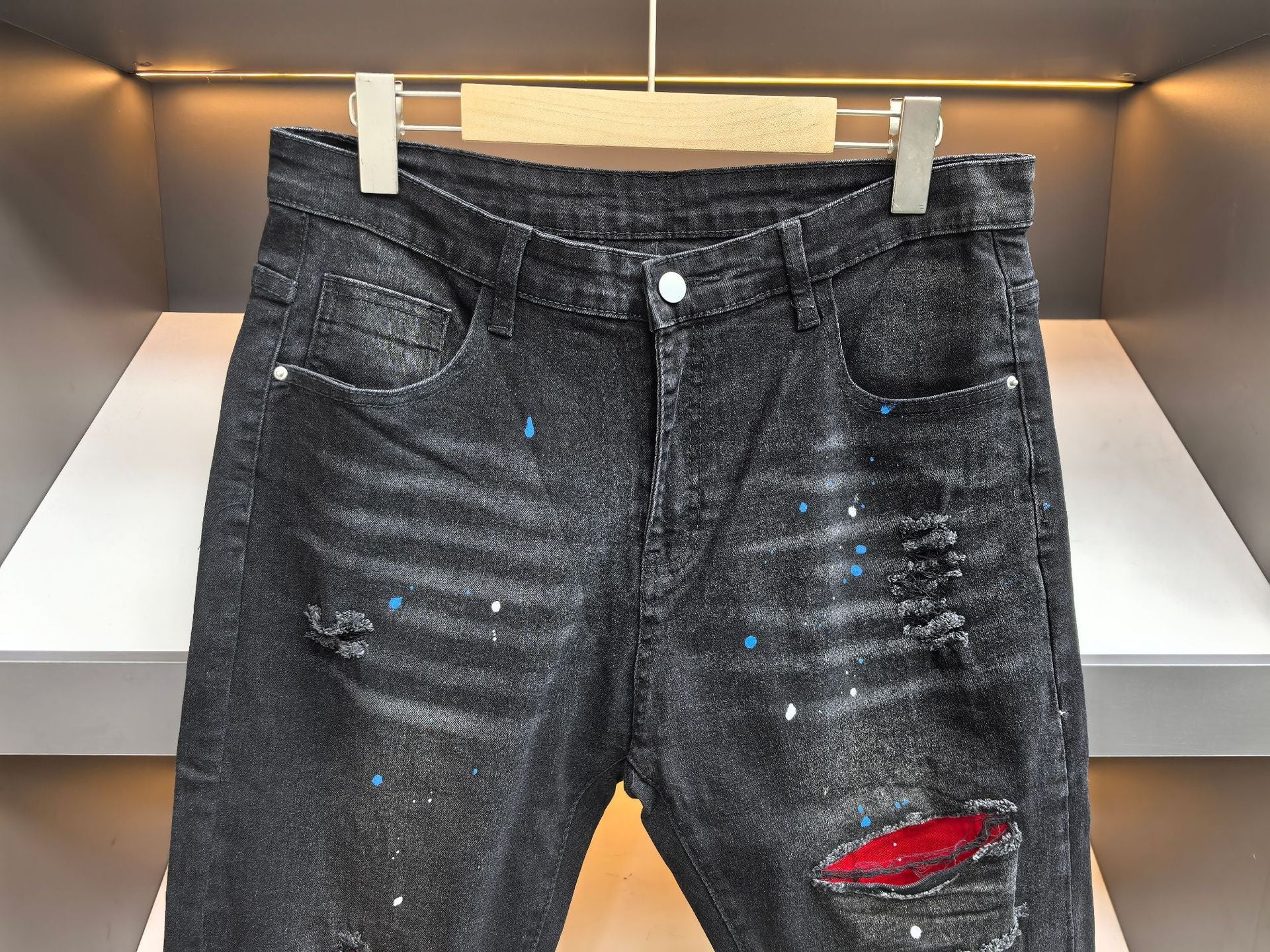 Aiden Straight-Leg Ripped Black Jeans Hot Deal Warehouse
