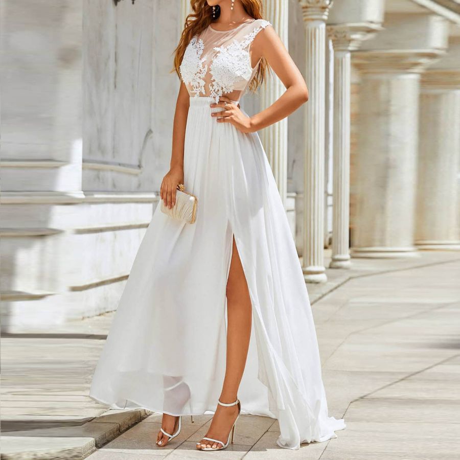 Heartfelt Chiffon Lace Wedding Dress