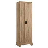 Brown MDF storage cabinet with adjustable shelf and two doors