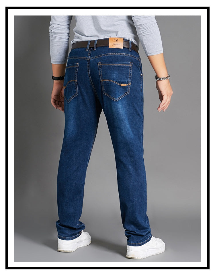 High-elasticity Loose-fit Straight-leg Plus-size Jeans Hot Deal Warehouse