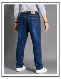 High-elasticity Loose-fit Straight-leg Plus-size Jeans Hot Deal Warehouse