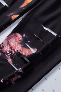 Multicolor Tie Dye Hollow Out Fitness Activewear Leggings Hot Deal Warehouse