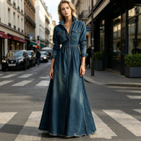 Waist slimming retro long sleeved dress Hot Deal Warehouse