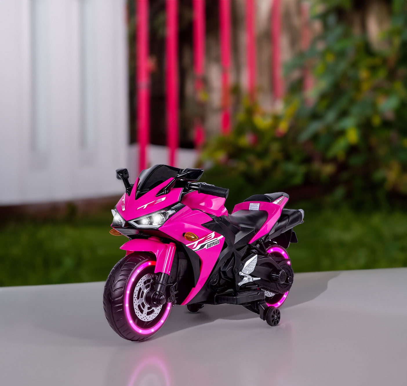 TAMCO 12V kids motorcycle ride-on toy with training wheels, designed for a fun and safe riding experience. Features realistic details, adjustable speed, and easy-to-use controls, making it perfect for young riders to enjoy outdoor adventures while learning balance and coordination.







