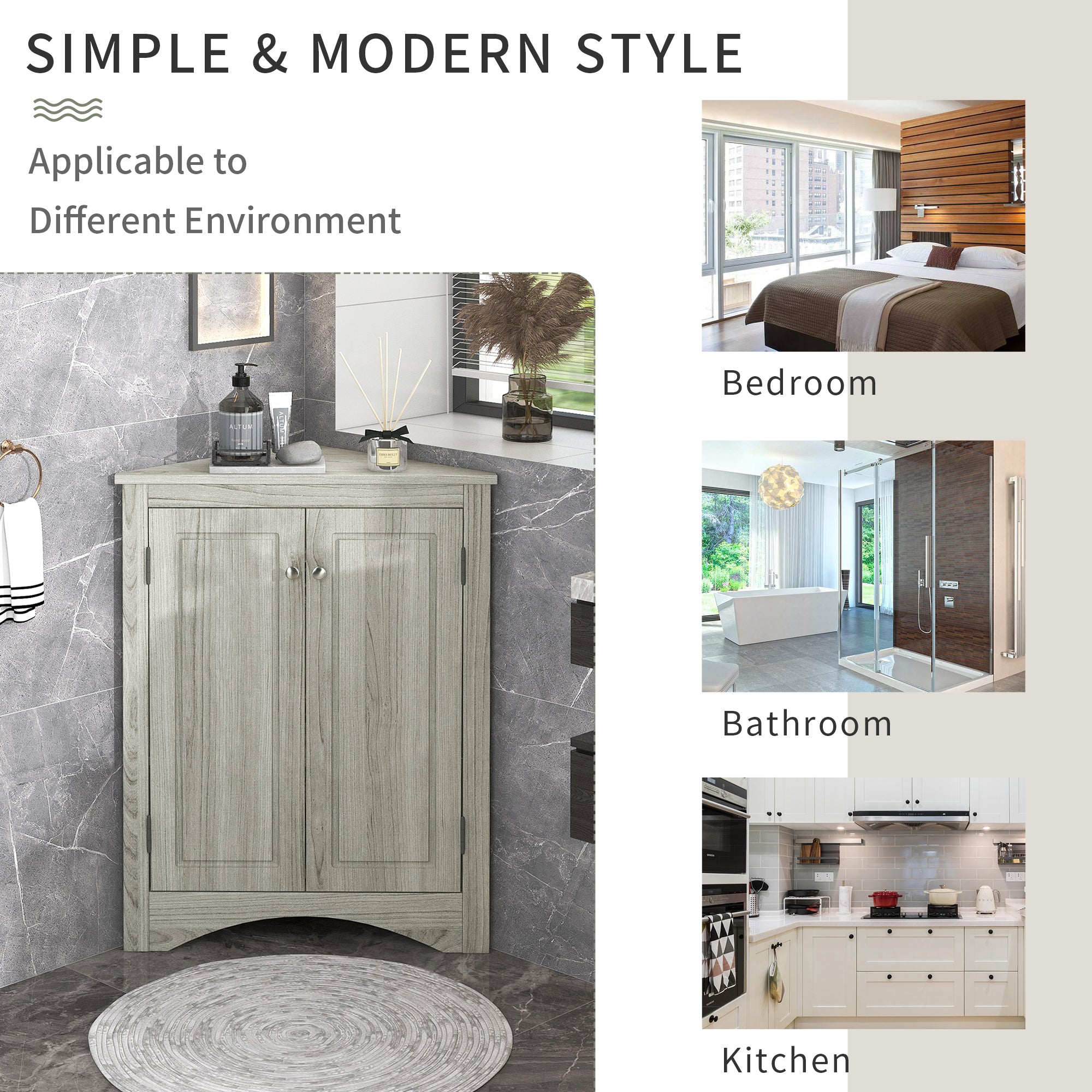 Oak triangle bathroom storage cabinet with a stylish, space-saving design, featuring multiple shelves for organizing toiletries, towels, and other bathroom essentials. Crafted from durable oak wood, this elegant cabinet adds both functionality and natural charm to any bathroom