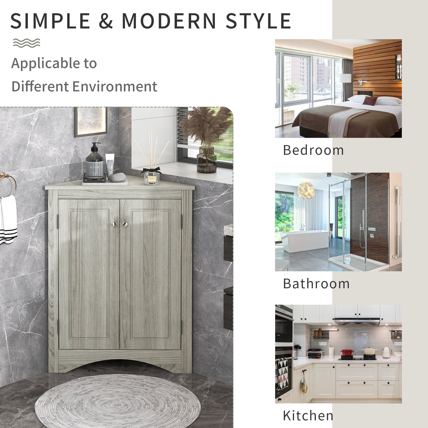 Oak triangle bathroom storage cabinet with a stylish, space-saving design, featuring multiple shelves for organizing toiletries, towels, and other bathroom essentials. Crafted from durable oak wood, this elegant cabinet adds both functionality and natural charm to any bathroom
