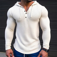 Men's Waffle Knit Slim Fit Long Sleeve Pullover Hot Deal Warehouse