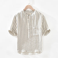 Men's Stand Collar Pullover Shirt, modern design, breathable fabric, stylish and versatile.
