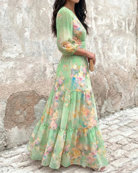 Elegant Bloom Layered Ruffled Dress Hot Deal Warehouse