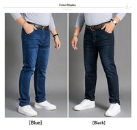 High-elasticity Loose-fit Straight-leg Plus-size Jeans Hot Deal Warehouse