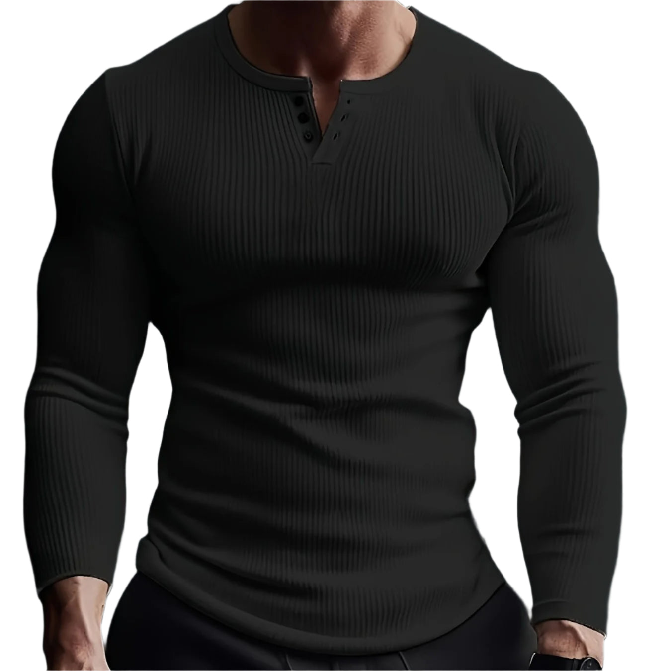Men’s solid crew neck long sleeve T-shirt, breathable and comfortable activewear for all seasons.








