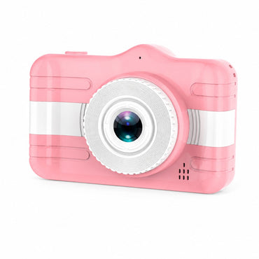 A pink and white retro-style camera device, likely a toy or dash cam, shown on a clean white background.