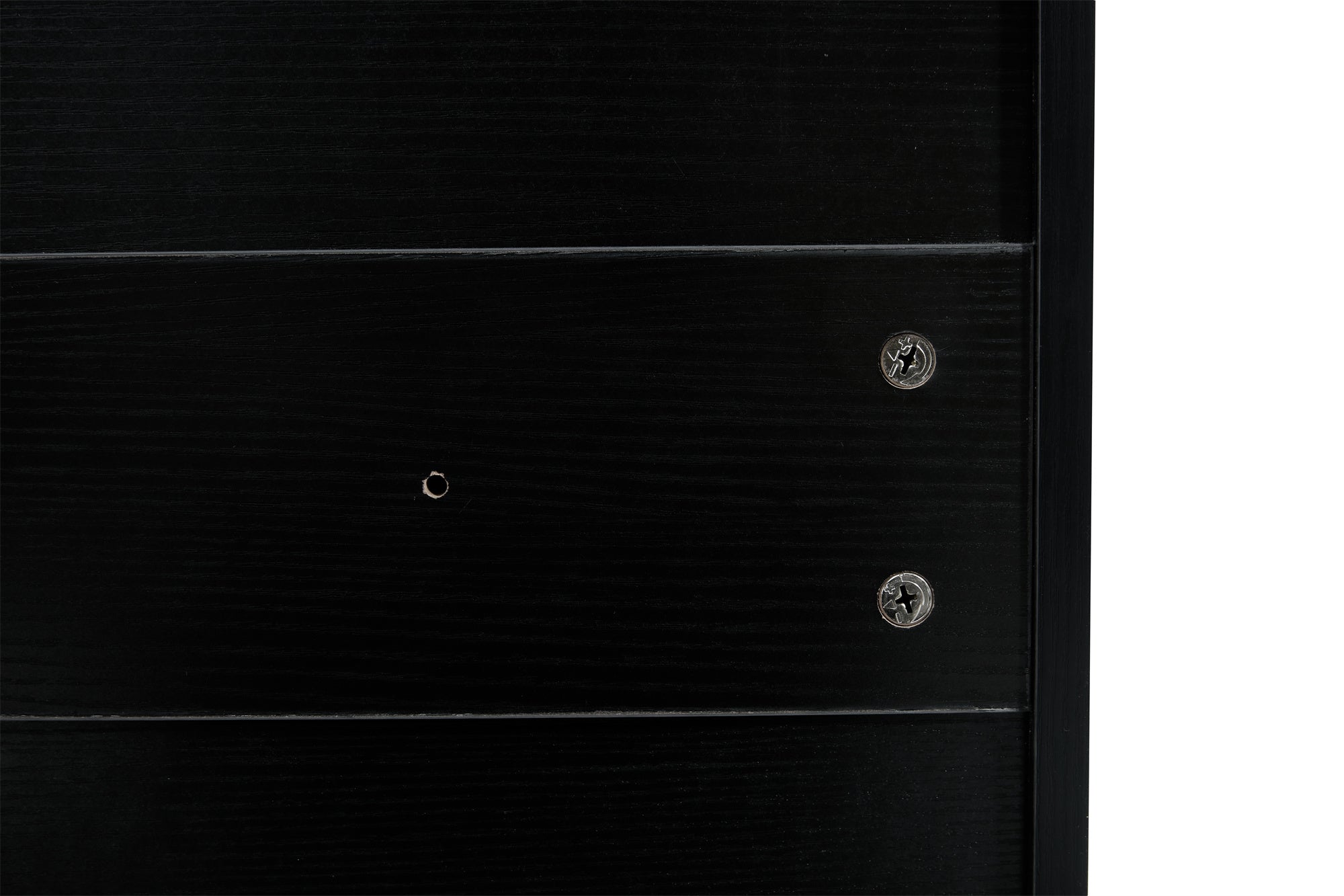 Black shoe cabinet with open shelves for footwear storage