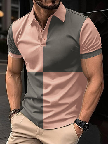 “Casual sports short sleeve color stitching turnover neck polo shirt – men’s modern polo with contrast panels, perfect for active lifestyles and everyday comfort – Hot Deal Warehouse menswear”









