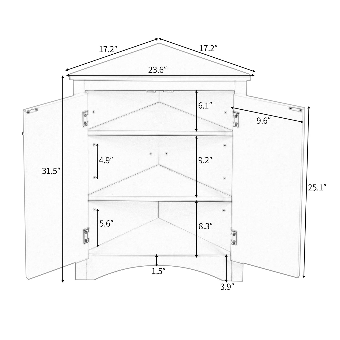 “Black triangle bathroom storage cabinet – modern, space-saving corner organizer for toiletries and essentials – Hot Deal Warehouse home furniture”

