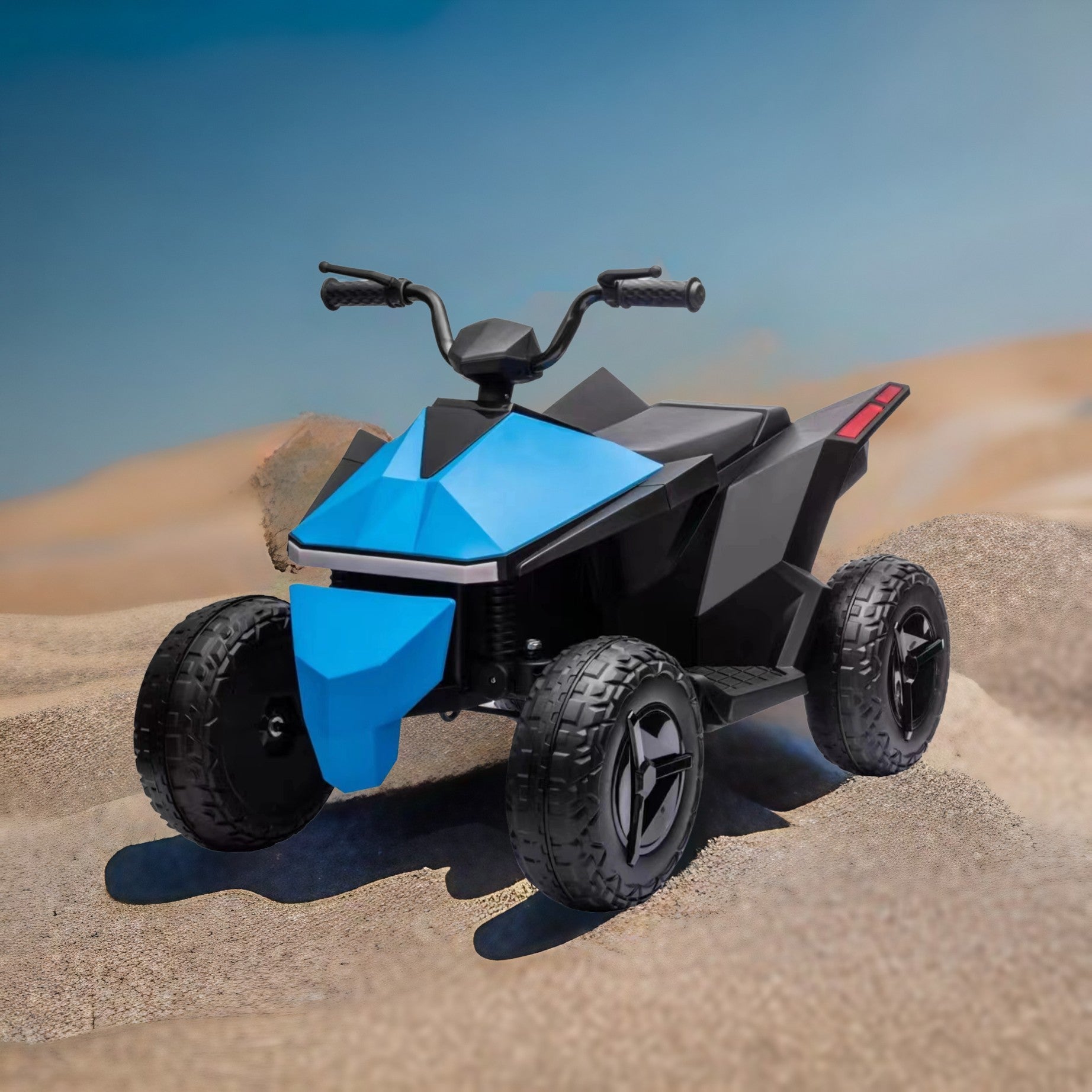 Kids electric ATV with 6V/12V battery, featuring off-road tires, forward/reverse functionality, and vibrant colors. Designed for children ages 3-6, this ride-on toy provides a fun and safe outdoor adventure experience with realistic ATV design and easy-to-use controls