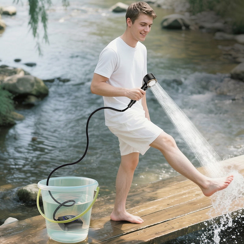 8000mAh Portable Camping Shower, IPX8 Waterproof Rechargeable Outdoor Shower Pump with Hose Hot Deal Warehouse