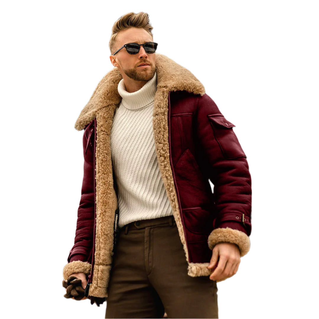 Men’s Military Tactical Winter Jacket with Fleece Lining and Fur Collar

