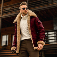 Men’s Military Tactical Winter Jacket with Fleece Lining and Fur Collar

