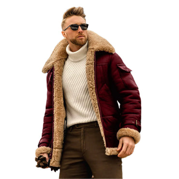 Men’s Military Tactical Winter Jacket with Fleece Lining and Fur Collar


