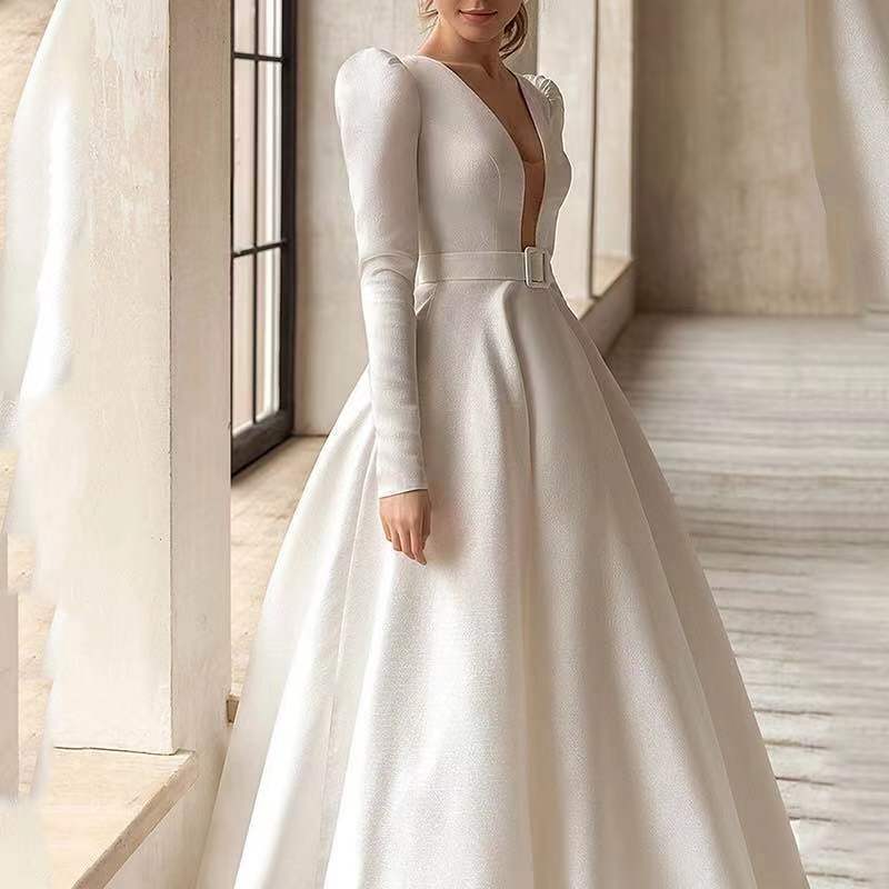 “Forever Mine Satin Wedding Dress – luxurious satin bridal gown with a timeless silhouette, perfect for classic weddings – Hot Deal Warehouse bridal”

