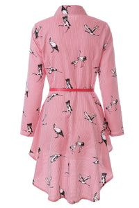 Elegant long sleeve striped shirt dress for women – perfect for casual, office, and evening wear.

