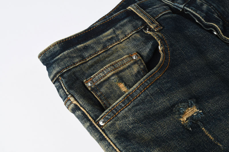 Distressed Dark-Wash Jeans Hot Deal Warehouse