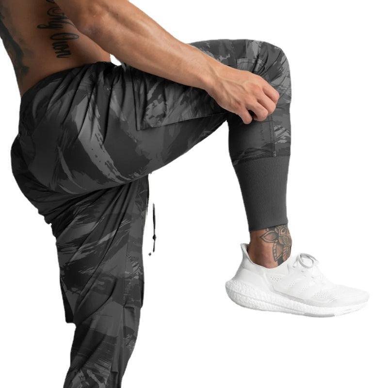 Spring Fitness Sports Men Casual Loose Thin Woven Workwear Leggings designed for comfort, breathability, and durability during workouts and casual wear.