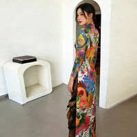 thigh high slit dress women