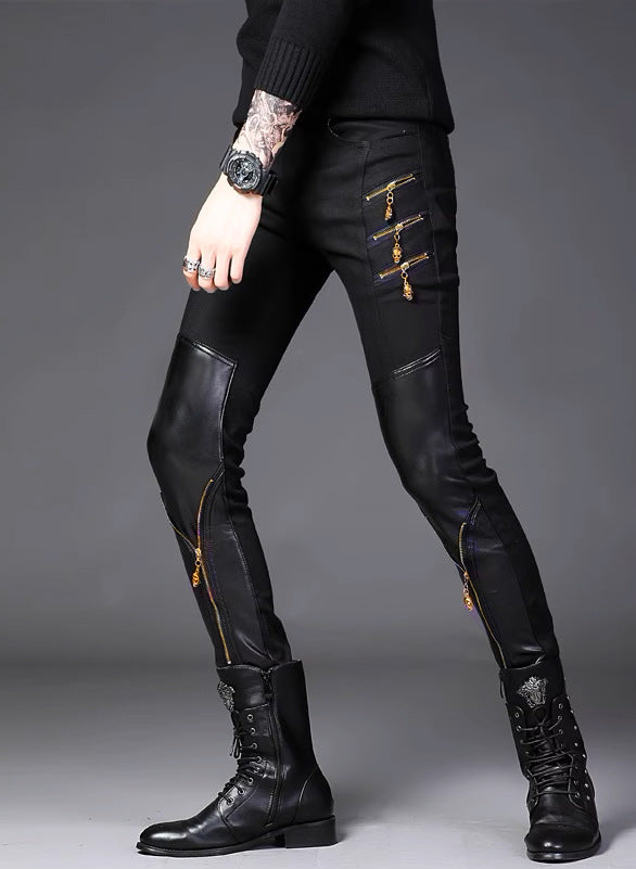 Slim-fit Black Straight-leg Pants Hot Deal Warehouse