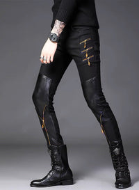 Slim-fit Black Straight-leg Pants Hot Deal Warehouse