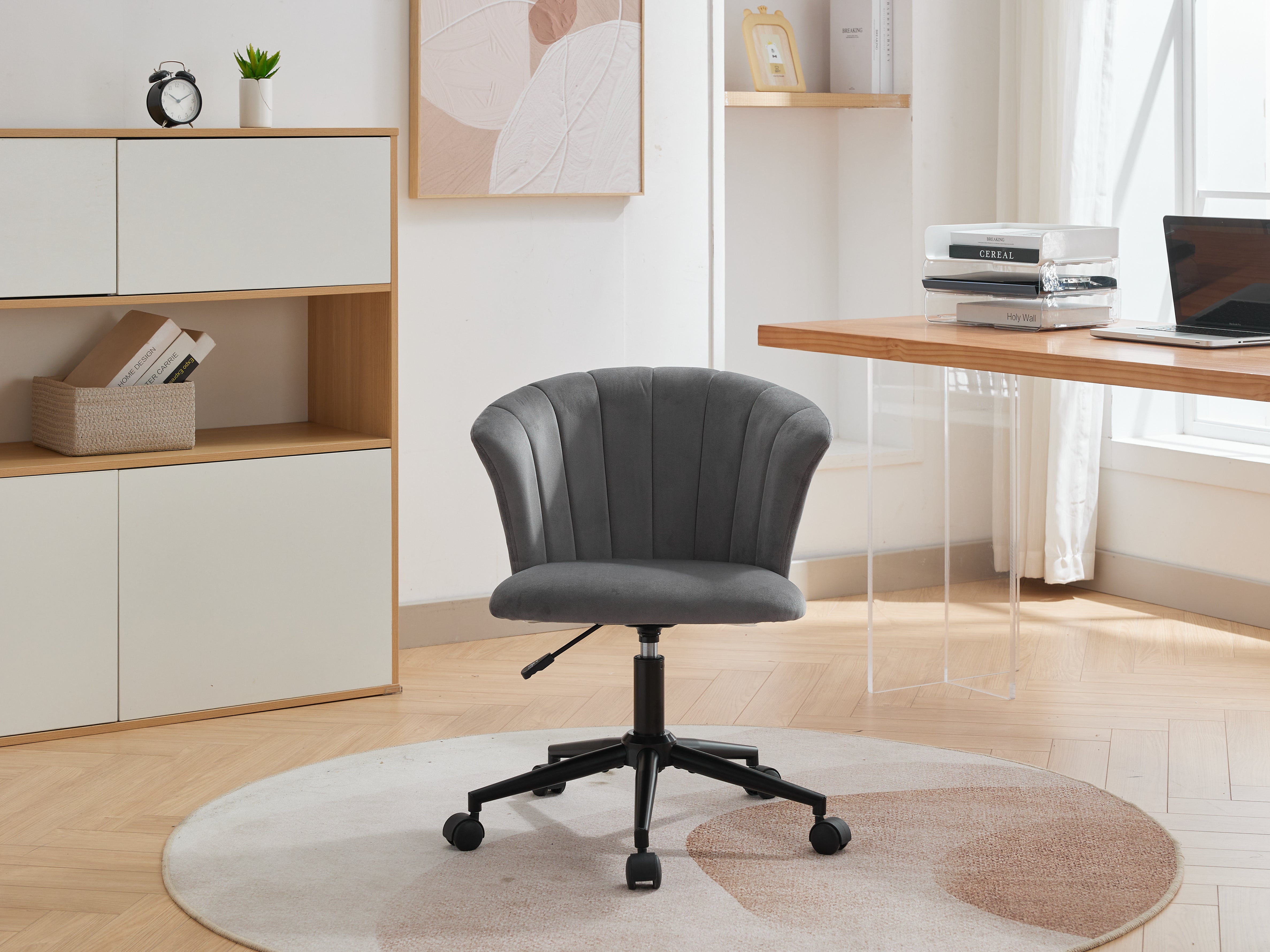 Velvet Swivel Flower Shaped Home Office Chair