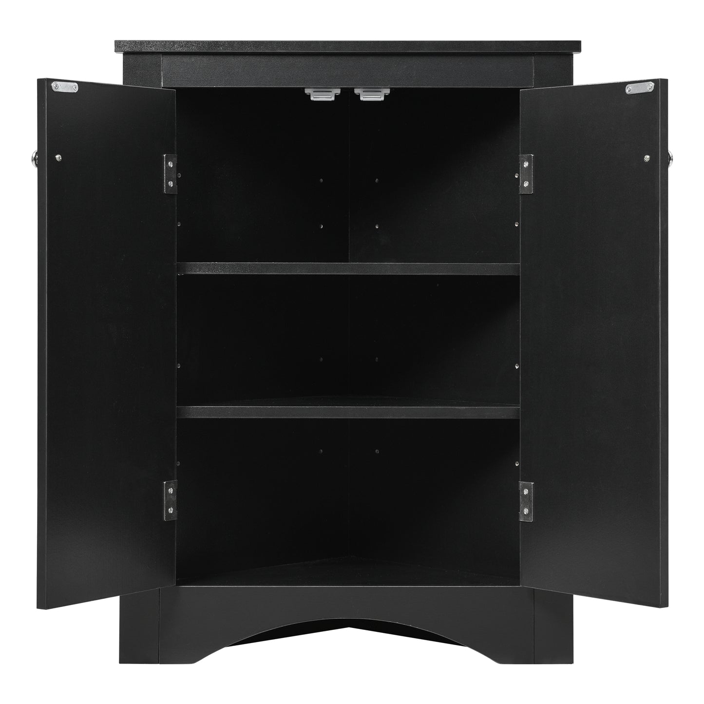 “Black triangle bathroom storage cabinet – modern, space-saving corner organizer for toiletries and essentials – Hot Deal Warehouse home furniture”

